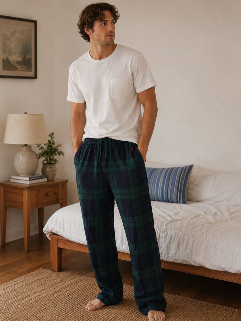 Polo Ralph Lauren Sleepwear Pajama Pants Mens XL Green Blackwatch Plaid Lounge